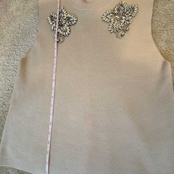 Sachin + Babi Tan Embellished sleeveless turtleneck sweater size S - Picture 6 of 7